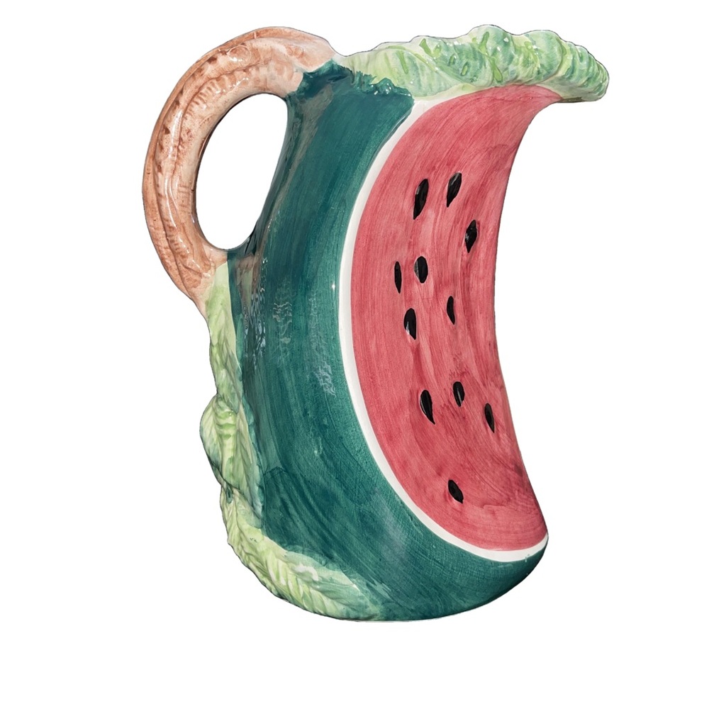 Vintage Watermelon Ceramic Pitcher
